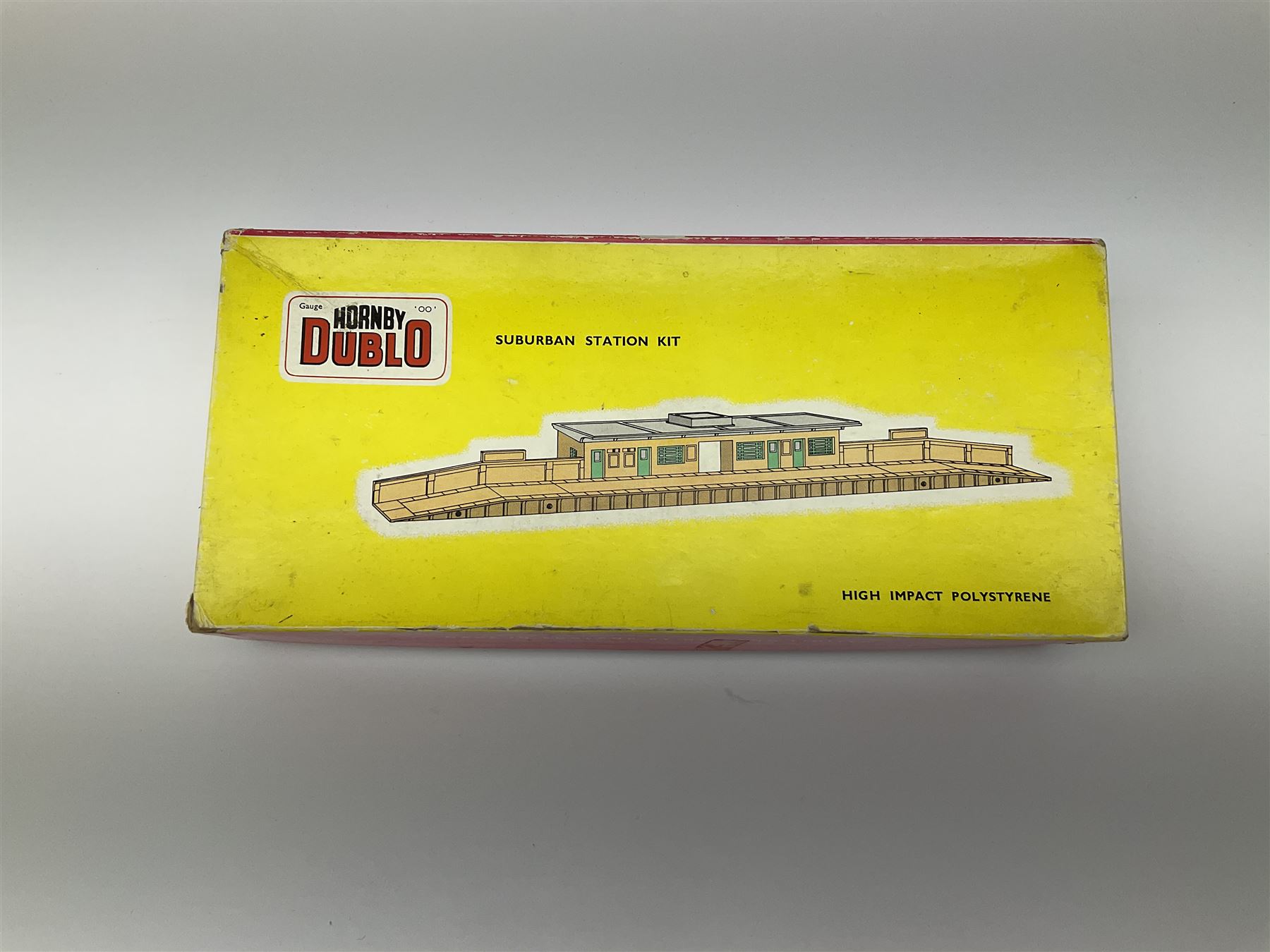 Hornby Dublo - 5006 Engine Shed Extension Kit; 5085 Suburban Station Kit with instructions; and 5030 Island Platform Kit; all in pictorial boxes; and Goods Depot Moulded Kit in box base only (4)