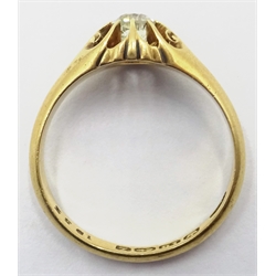 18ct gold single stone old cut diamond ring, Birmingham 1899, approx 0.38 carat  