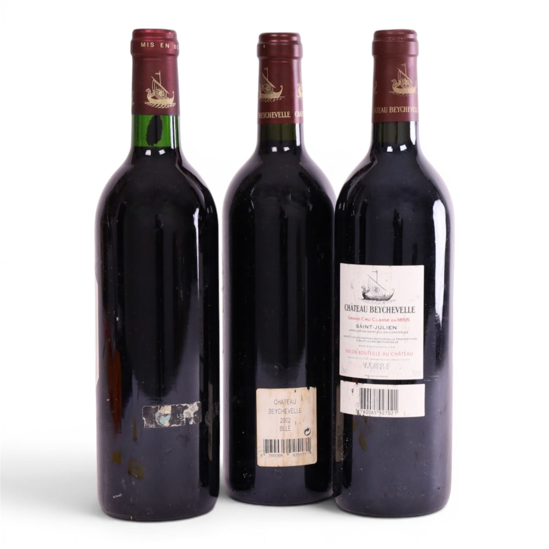 Chateau Beychevelle, 1993, 2002, 2003 Saint-Julien, five bottles, 750ml, various proof