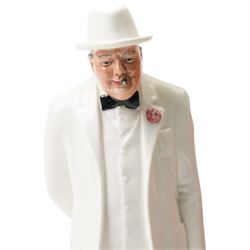 Royal Doulton figure of Sir Winston Churchill HN3057, modelled by Adrian Hughes, H27cm; and another figure 'Partners' HN 3119, boxed (2)