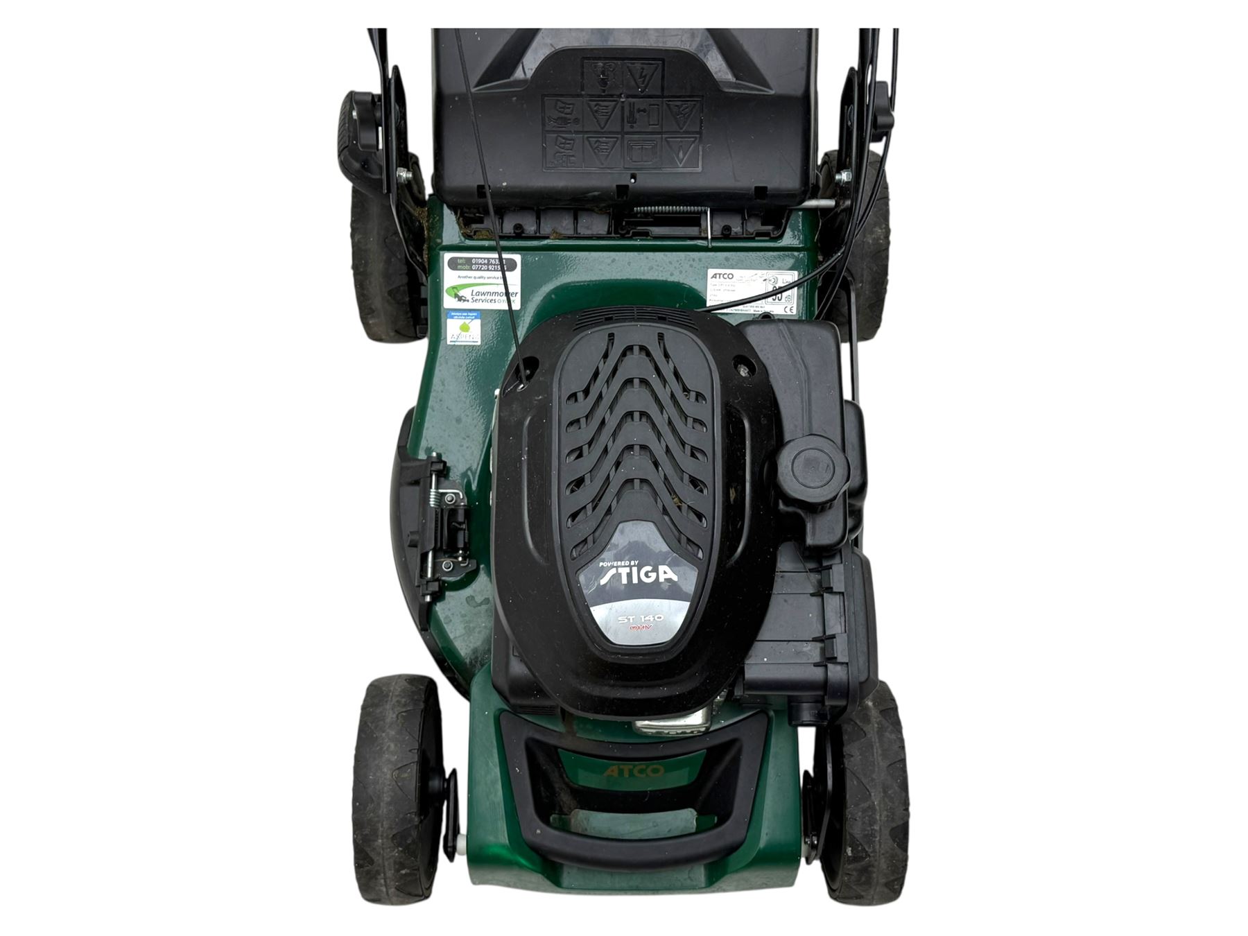 Atco Quattro 16s petrol lawn mower, powered by stigma ST140 petrol engine lawn mower
