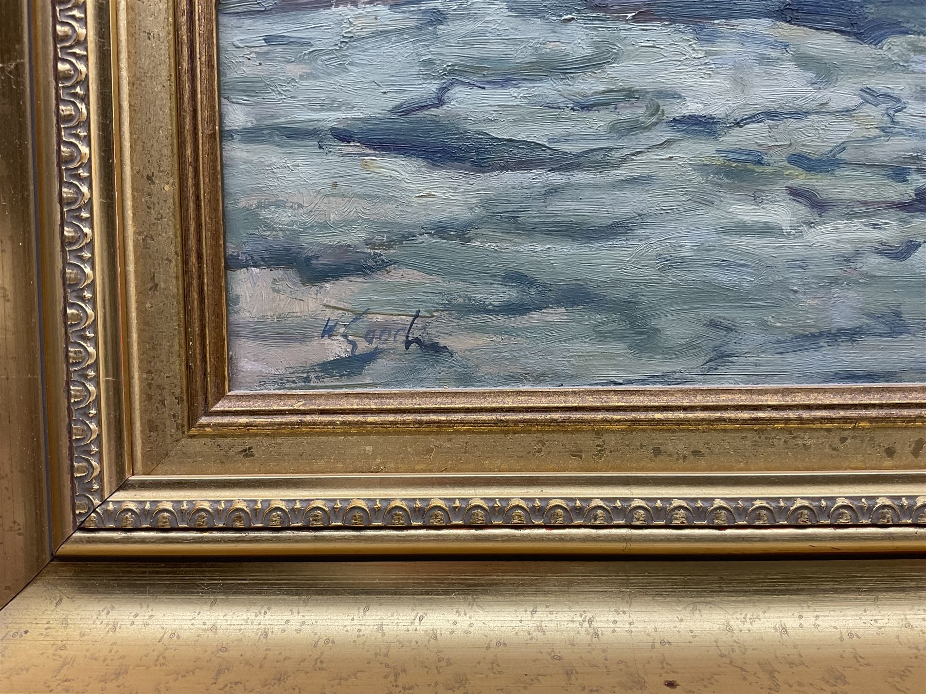 Walter Goodin (British 1907-1992): Flamborough Head looking towards Bempton Cliffs, oil on board signed 45cm x 56cm