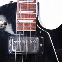 Kay K30 Les Paul style electric guitar, black body and scratch plate, serial no. 70831135, in black hardcase, guitar L100cm