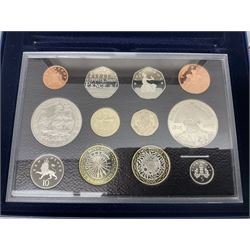 The Royal Mint United Kingdom 2005 proof coin set, with certificate, 2009 'Henry VIII' brilliant uncirculated fine pound coin, 2010 brilliant uncirculated coin collection, 2015 'The Fourth and Fifth Circulating Coinage Portrait Collection', and 'Farewell and Nations of the Crown UK' one pound brilliant uncirculated two coin set, all cased or in card folders