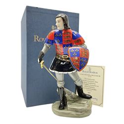 Royal Doulton Figure, Lord Olivier as Richard III, HN2881, limited edition 417/750, with certificate of authentication and original box, H28cm 