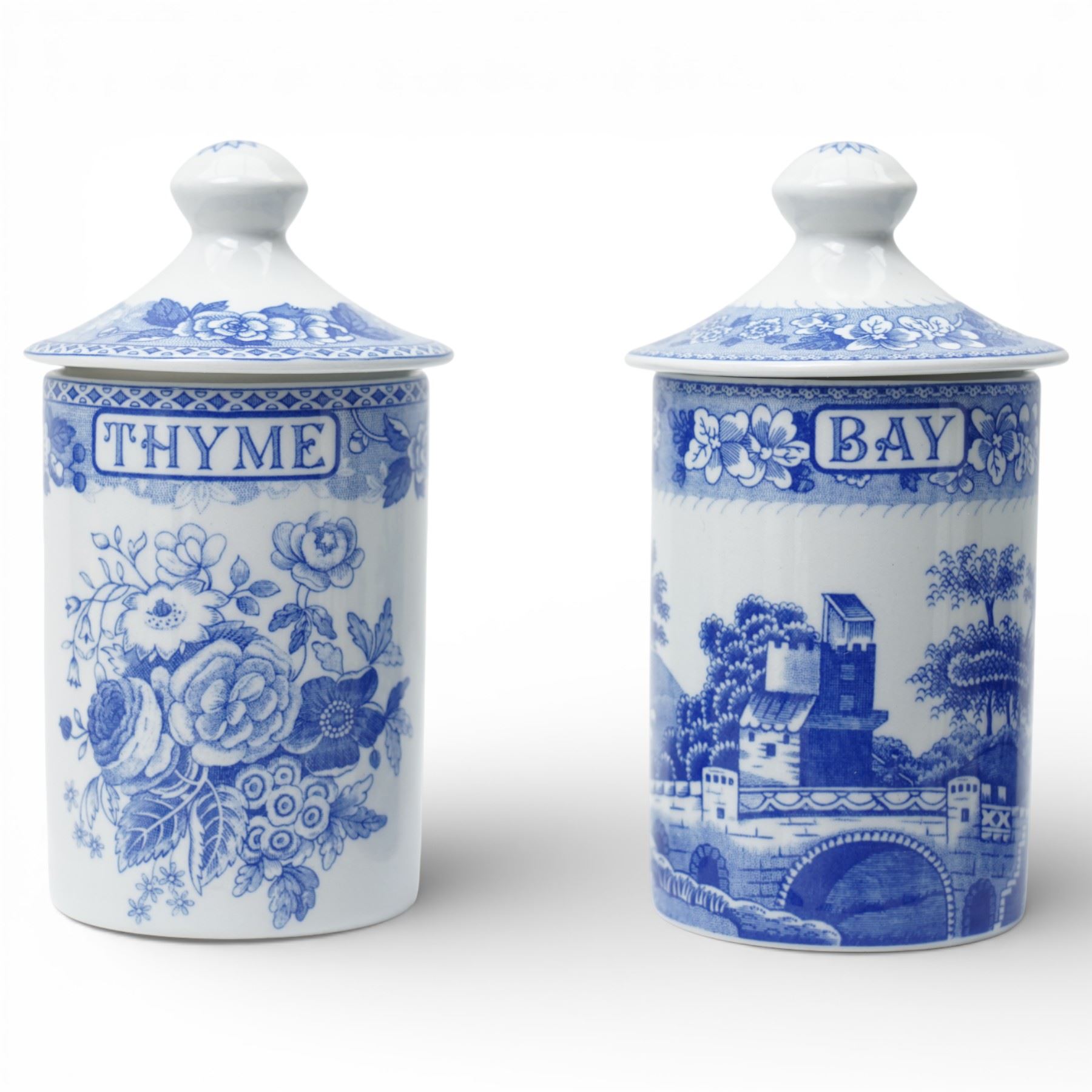 Set of six contemporary Spode 'The Spode Blue Room Collection' Spice Pots, boxed