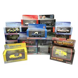 Lledo and Vanguard 1:43 scale die-cast models including Land Rover, Vauxhall, MG, Police and others, all boxed (21)