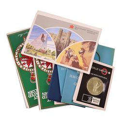 Approximately 27 grams of Great British pre-1920 and approximately 650 grams of Great British pre-1947 coins, together with further Great British and World coins, Royal Mint United Kingdom 1988 silver proof one pound coin cased with certificate, brilliant uncirculated coin collections, etc