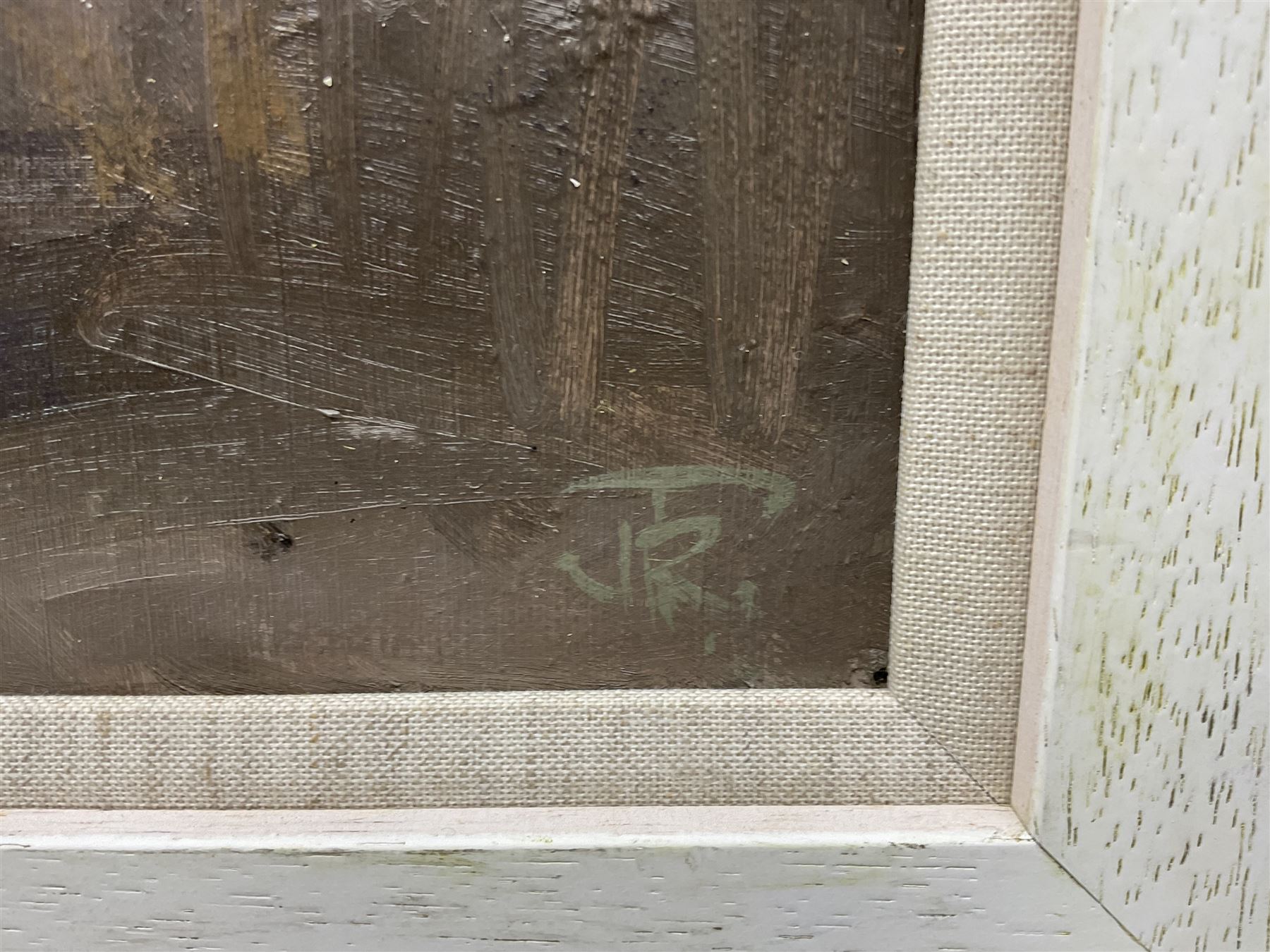 John Richard Townsend (British 1930-): Still Life of White Roses in a Glass, oil on board signed with monogram 37cm x 29cm