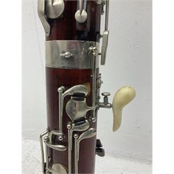 Schreiber & Sohne four-piece bassoon, serial no.9614; in fitted case with two crooks.