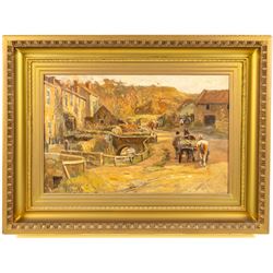 James William Booth (Staithes Group 1867-1953): Heading to Market, oil on canvas signed 32cm x 50cm 