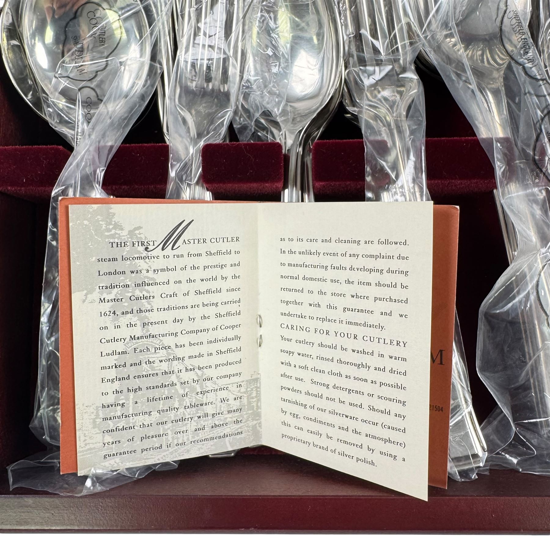 Cooper Ludlam silver plated canteen of cutlery, 29cm, 40cm