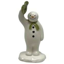 Two Beswick figures, composing The Snowman and Father Christmas, together with Border Fine Arts Enamel dish depicting a scene from The Snowman A3995, all in original boxes 