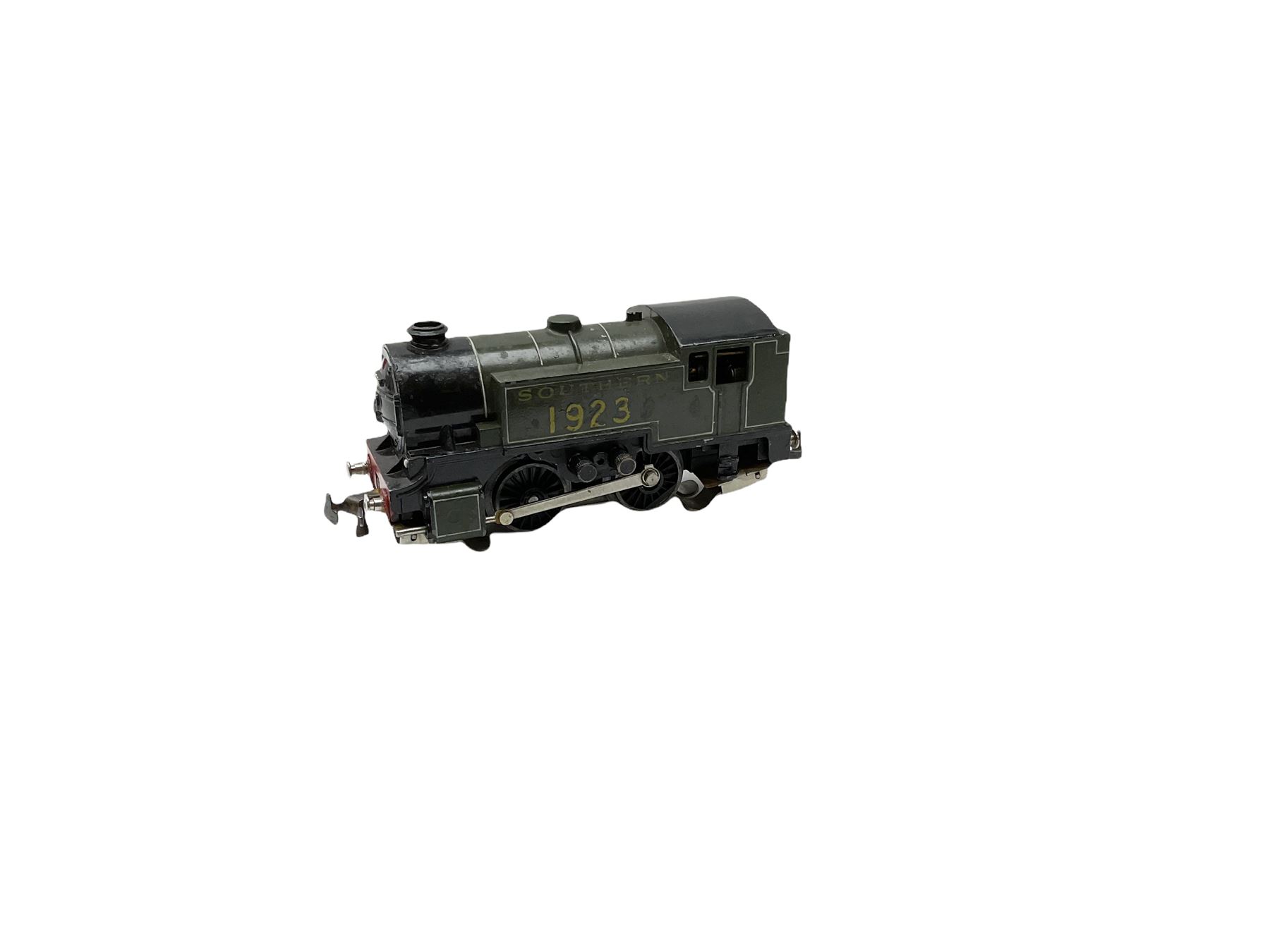 Trix Twin - three-rail Trix Express Germany two-car set No.20058 with lights in modern collector's box; and 0-4-0 Tank locomotive No.1923 in Southern lined green in plain red box (2)