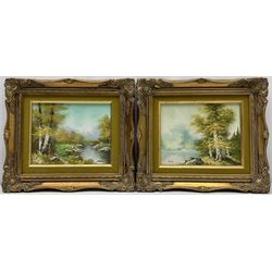 Continental School (20th century): Impressionist Riverscape, two oils on canvas signed 'Greco' and 'Manzi' respectively 19cm x 24cm (2)
