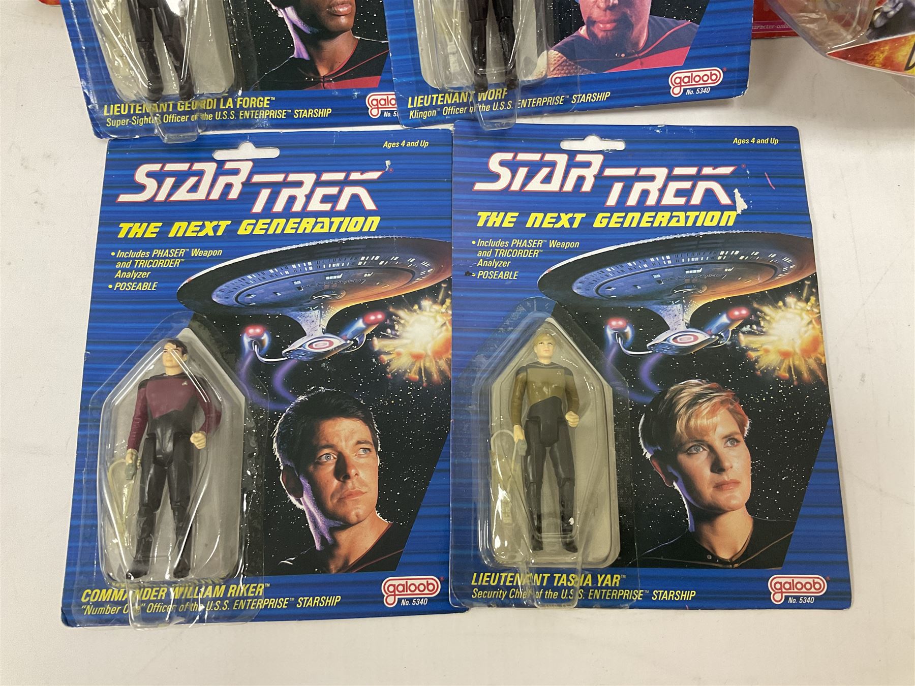 Star Trek - Eaglemoss Official Starships Collection three unopened issue No.1 and Issue No.2; five boxed Fabbri metal figures; and four carded action figures; together with Dr. Who - Eaglemoss Official Figurine Collection unopened Issue No.1; Dr. Who Monster Invasion parts 2 & 3, both unopened; four Dapol carded Dr. Who action figures and two others.