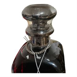 Hennessy Napoleon Cognac in square glass Library decanter with label, unknown contents and proof, in presentation box