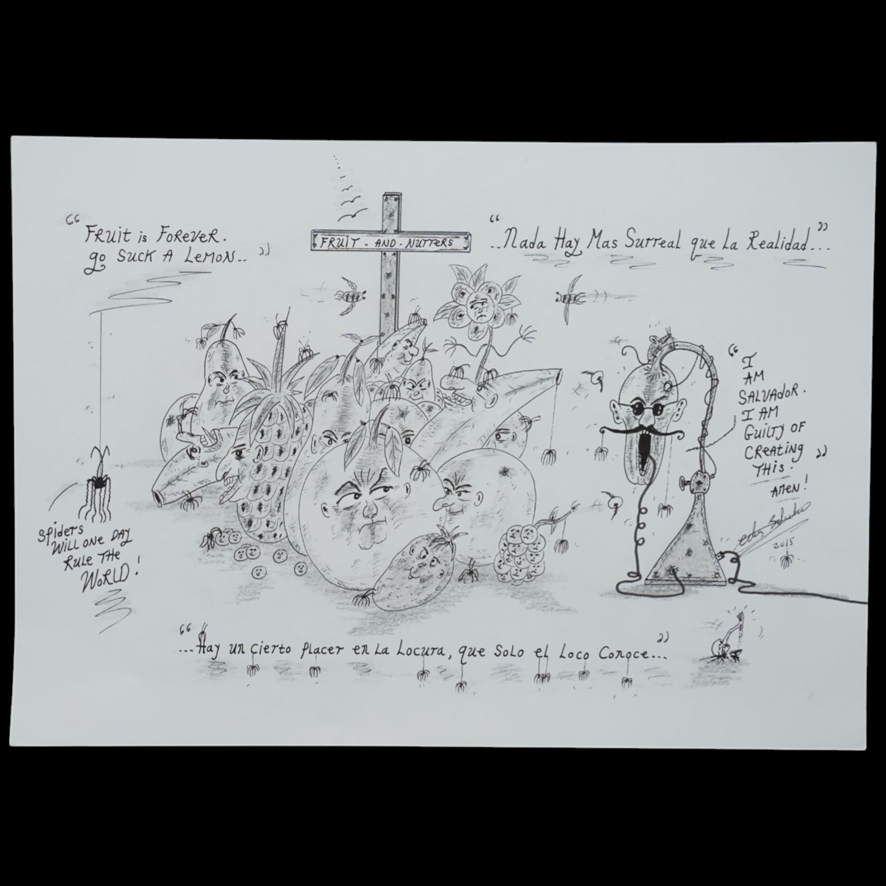 Charles Bronson (Charles Arthur Salvador) (British 1952-): A comprehensive collection of five hundred mixed media works executed between 2000 and 2025. Produced during the artist’s long-term incarceration, the works are primarily in ink, coloured pencil and mixed media on paper. The collection includes multiple formats: A5 (15 works), A4 (308 works), A3 (164 works) and A2 (13 works). Some are signed and dated; a number are executed on the reverse of official prison documents and other repurposed materials, reflecting the limited availability of art materials within the prison environment. This collection represents the largest body of the artist’s work to be offered as a single lot and has not previously been available on the market. (500) (unframed)

Notes: Dated examples span the period from 2000 to 2025, with the greatest concentration produced between 2012 and 2019 and including a group of recent large-scale works from the final years of the period; approximately twenty percent are undated.