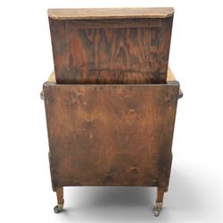 Early 20th century oak framed childs chair, solid seat with drawer to base