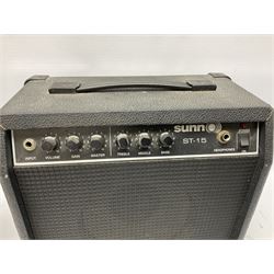 Westfield sunburst Les Paul style six-string electric guitar with ivory coloured trim L101cm; with Sunn ST-15 amplifier, serial no.VK-112435 (2)