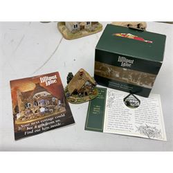 Sixteen Lilliput Lanes, to include The Golden Jubilee, Round Tower - Windsor Castle, Castle of the Golden Chalice, Travellers Rest, with box and deed,  Summer Days, Sunshine Creek, Writing with Lewis Carol, with box and deed,  etc 