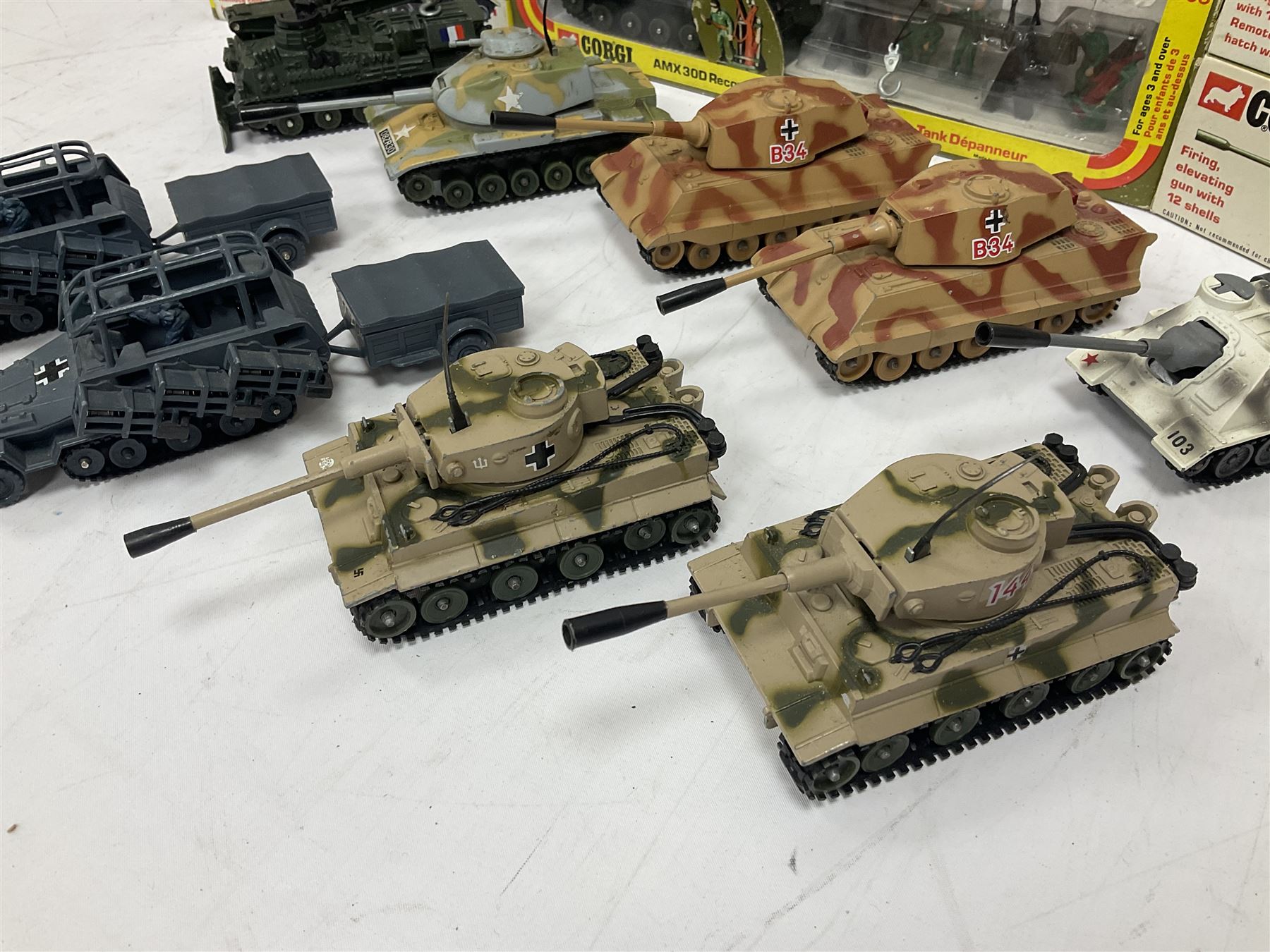 Corgi - eleven military models comprising three x 900, three x 901, four x 905 & 908; all boxed; together with nine unboxed models (18)