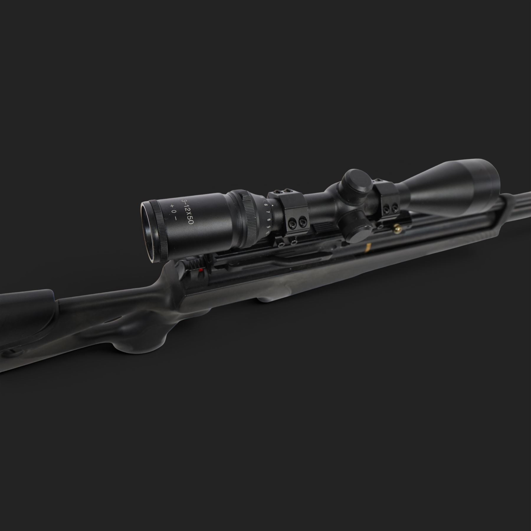 Hatsan AT44-10 air rifle, .22 cal, Max pressure 200 bar, serial number 041420511, fitted with 3-12x50 scope, L118cm
