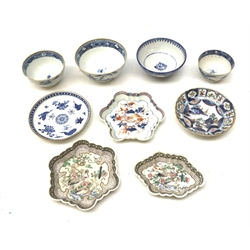 A group of late 18th/early 19th century and later Oriental tea bowls and saucers, to include a number of blue and white examples.