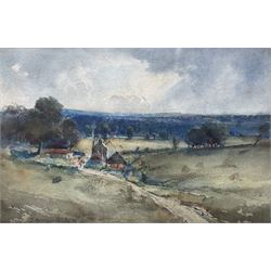 Thomas Marjoribanks Hay (Scottish 1862-1921): 'Fouldean - Berwickshire', watercolour signed, titled and dated 1917 on the mount, 14cm x 22cm