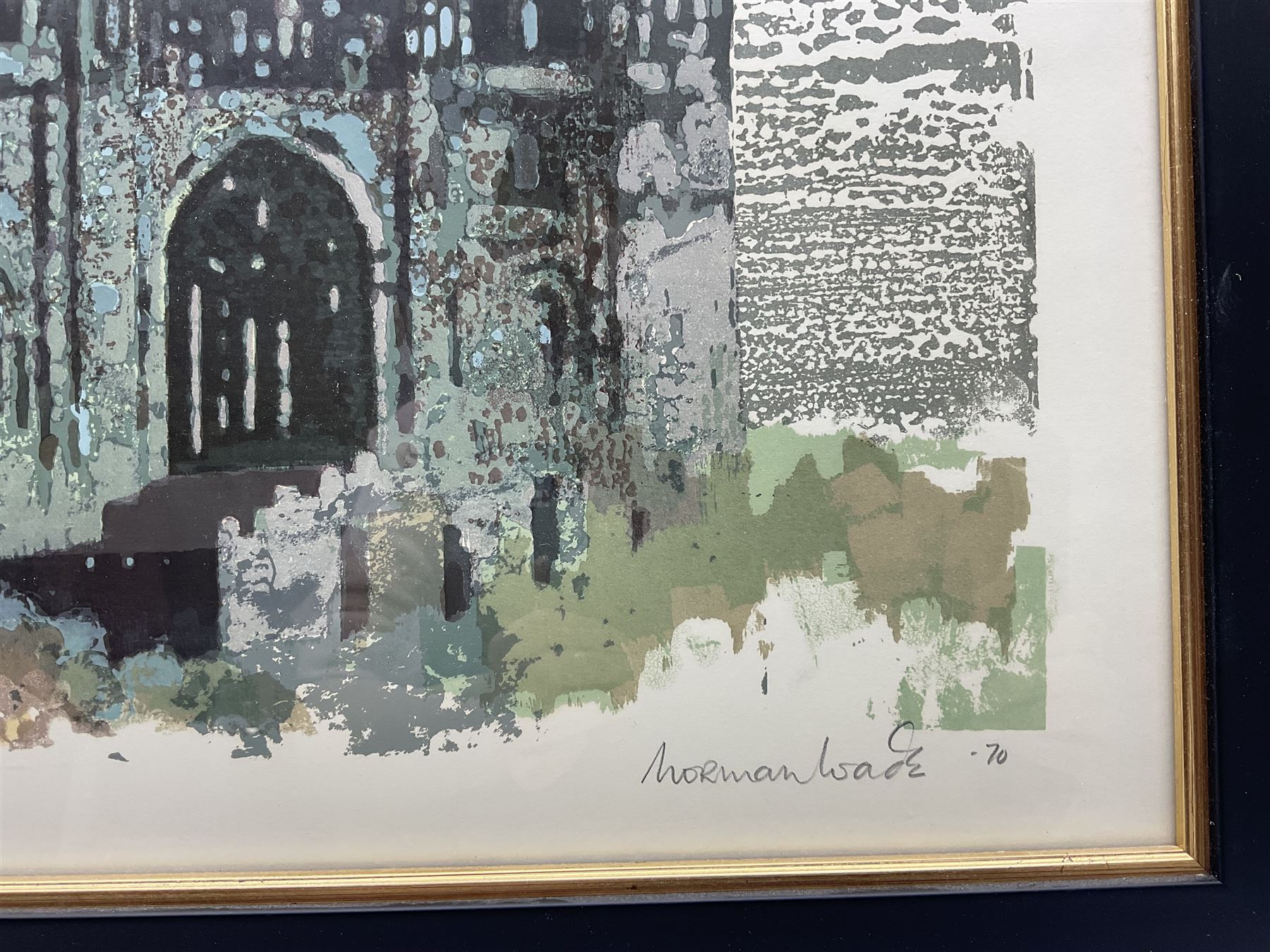 Norman Wade (British 20th century): 'Durham - the West Front', limited edition screenprint signed titled numbered 6/70 and dated '70, 56cm x 71cm