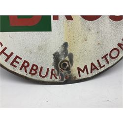 Ward Bros Sherburn Malton enamel sign, together with a Scarborough Hotels Association enamel sign, Malton sign D46cm 