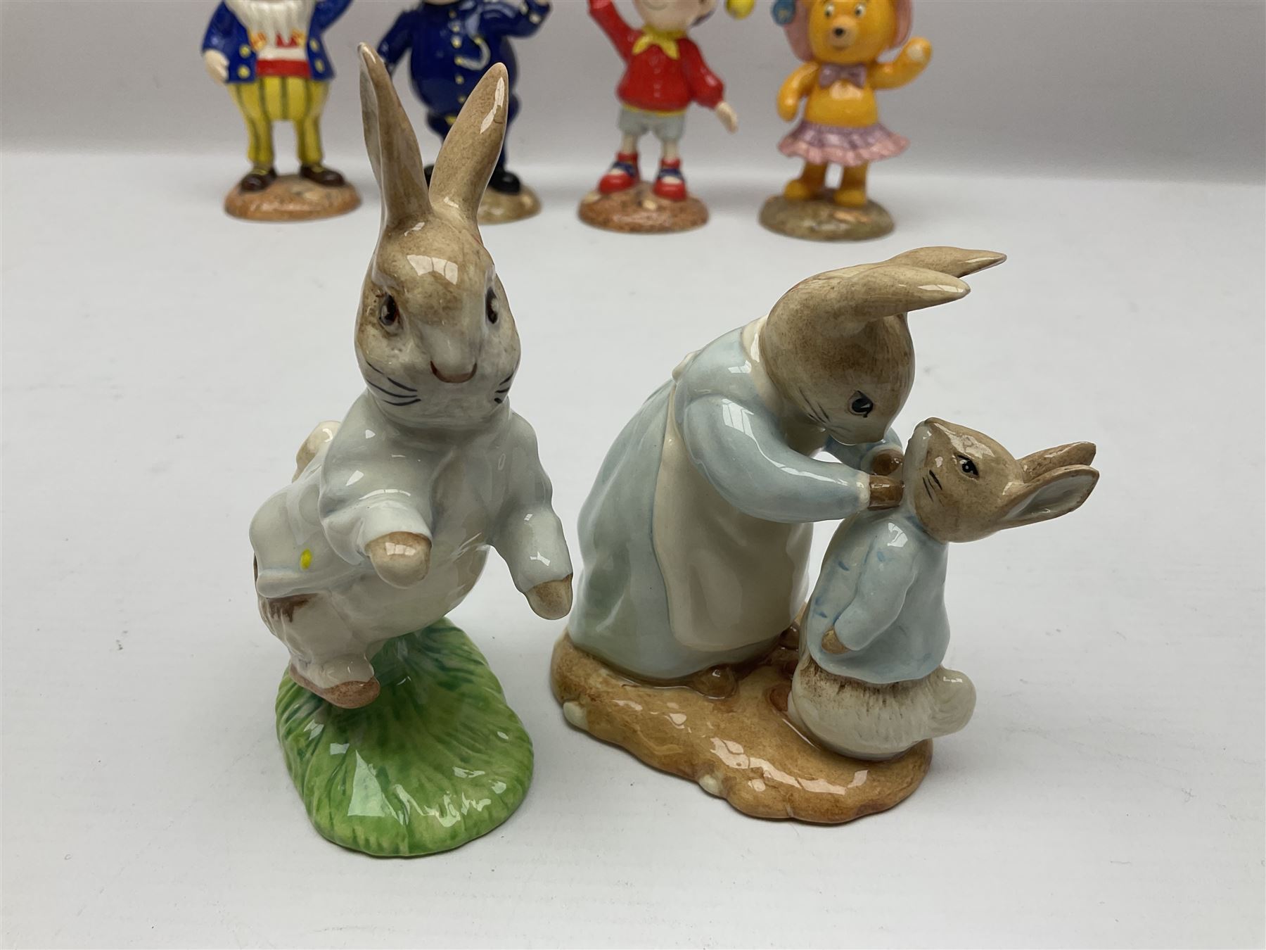 Twelve Royal Albert Beatrix Potter figures, including Mr Alderman Ptolemy, Peter Rabbit and This Pig Had None, etc, some boxed, together with four Royal Worcester Noddy figures, including Big Ears and PC Plod, boxed