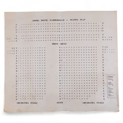Sweet Rosie O'Grady theatre bill framed with two signed photographs of Miss Lil Hawthorne, together with two Scarborough Opera House seating plans and an advertising mirror for Rosie O'Grady's Inaugural Ascension, mirror H64cm