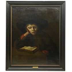 Circle of Nicolaes Maes (Dutch 1634-1693): The Bored Student - Portrait of a Boy Reading a Book, mid-17th century oil on canvas unsigned 66cm x 55cm
Notes: The painting bears an old brass plaque attributing the work to Barent Fabritius (1624-1673), a designation typical of late 19th- or early 20th-century trade attributions for Rembrandtesque subjects. The work was examined by the Rijksbureau voor Kunsthistorische Documentatie (RKD), The Hague, in 1988-1989, who concluded that it is by a small, as yet unidentified master working in the circle of Nicolaes Maes, dating the painting to circa 1650-1660.
