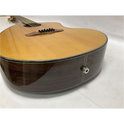 Brazilian Giannini Craviola twelve string acoustic guitar, with Fishman Premium Blend onboard pickup, in fitted hard case 