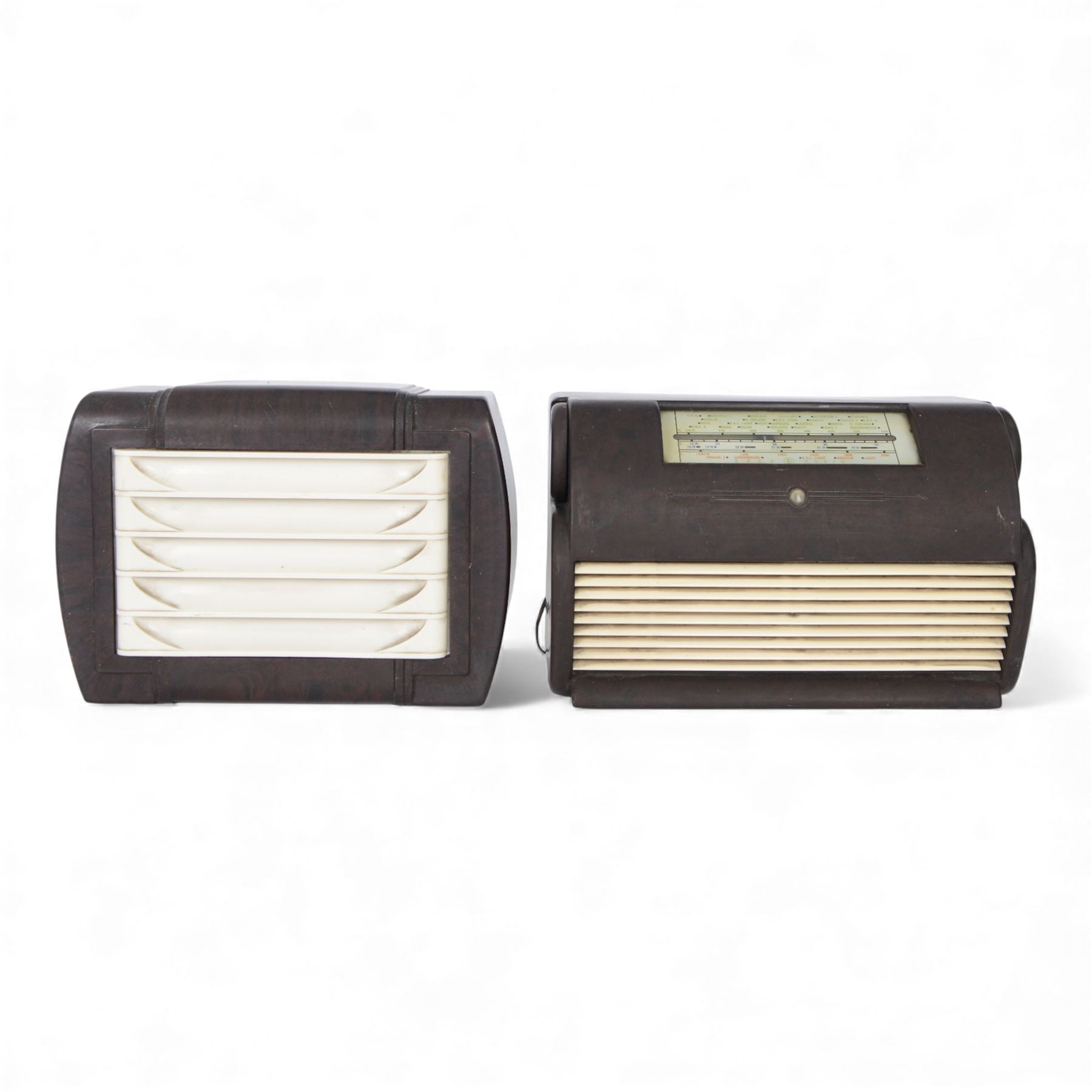 Mid 20th Century bakelite Ekco type U76 radio receiver and Raymond Electric Ltd speaker 