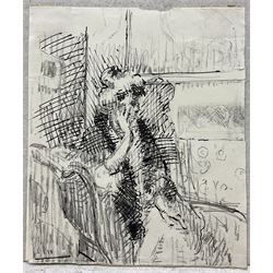 Attrib. Walter Richard Sickert RA RBA (British 1860-1942): La Giuseppina, pen ink and black chalk unsigned 16.5cm x 14cm (unframed) 
Notes: for a similar drawing, c.f. 'Chicken - Girl at a Piano', ('Sickert', Wendy Baron, London: Phaidon, 1973, p.367), sold Dreweatts 19th October 2022 Lot 32.