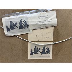 After Lawrence Stephen Lowry (British 1887-1976): 'On a Promenade', limited edition monochrome print numbered 121/750 in pencil signed and dated 1971 in the image, pub. Ainsworth (Bury) with certificate verso 28cm x 39cm 