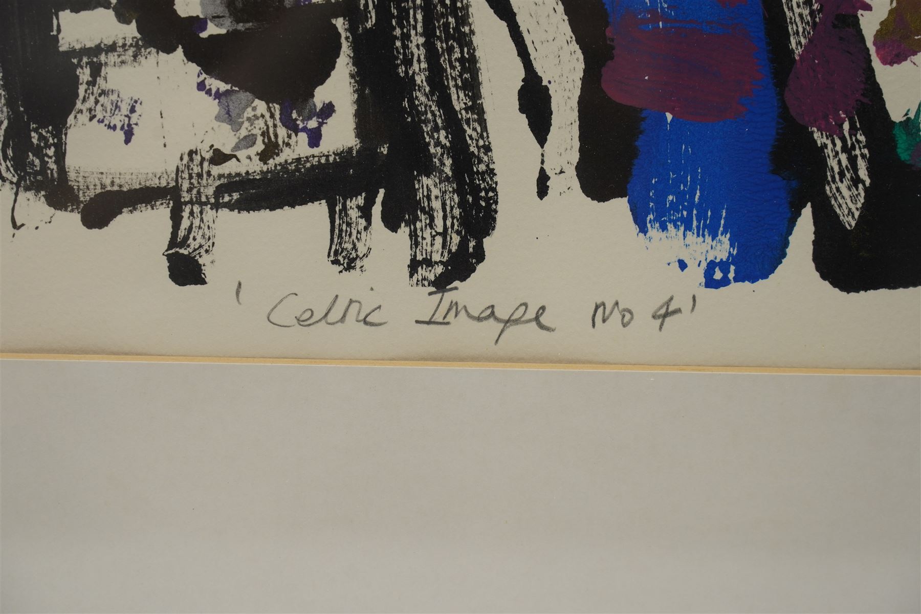 Gillian Ross Kelsey (British 1935-2025): 'Celtic Image No 1' and 'Celtic Image No 2', two acrylic monotypes signed and titled in pencil max 70cm x 110cm (2)