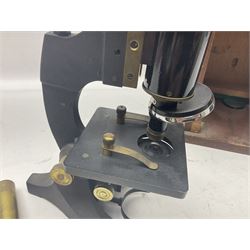 Four microscopes, comprising Nomo Biolam, RCS Zoo Lab 240, R Beck no 13756 and one other