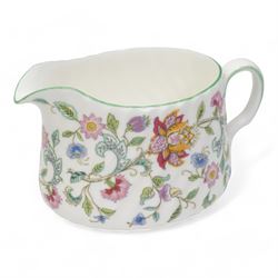 Minton Haddon Hall tea and dinner wares, including six cups and saucers, milk jug, six side plates (two different sizes), one sandwich plate, a large bowl and nine salad bowls 