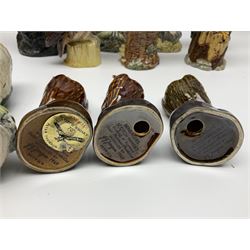 Collection of Beswick and Royal Doulton whisky decanters, in the form of birds, to include Golden Eagle, Barn Owl, Peregrine Falcon, Buzzard etc 