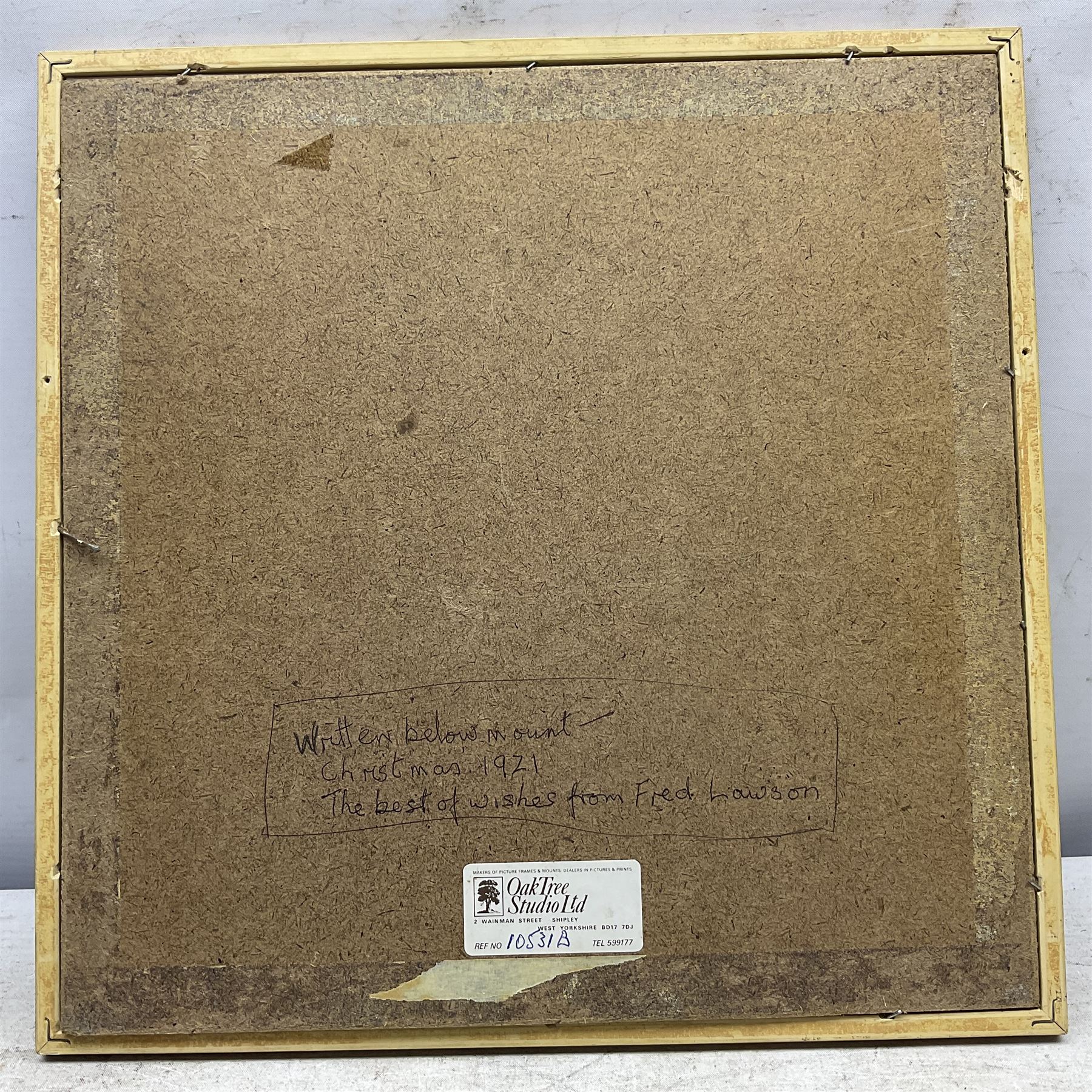 Frederick (Fred) Lawson (British 1888-1968): The Church of Saint-Séverin, watercolour signed, inscribed 'Christmas 1921 - The best of wishes from Fred Lawson' beneath mount verso 10cm x 12cm 