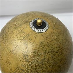 20th century terrestrial globe, raised on stepped square base, H34cm