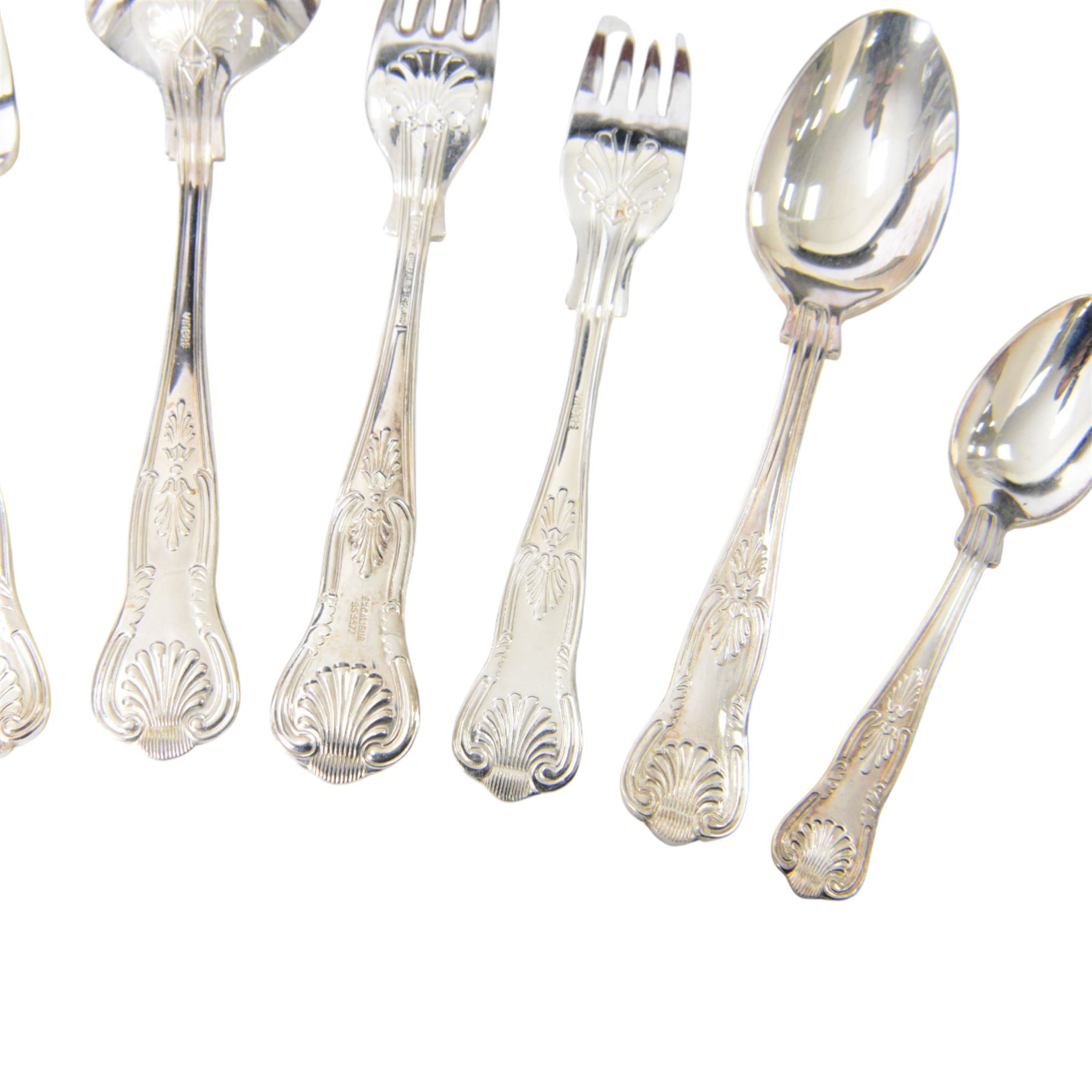 Viners King's Royale pattern canteen of silver plated cutlery for six place settings