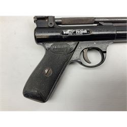 Webley Hurricane .22 air pistol with over lever action and thumb safety L27cm; Webley Premier .22 air pistol with over lever action No.816; part Diana model 2 air pistol; and quantity of .22 pellets in three tins