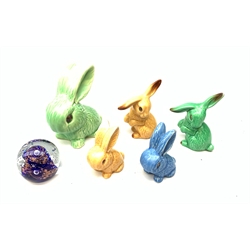  Five Sylvac Rabbits, to include a large
