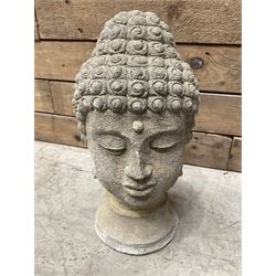 Small cast stone Thai Buddha head
