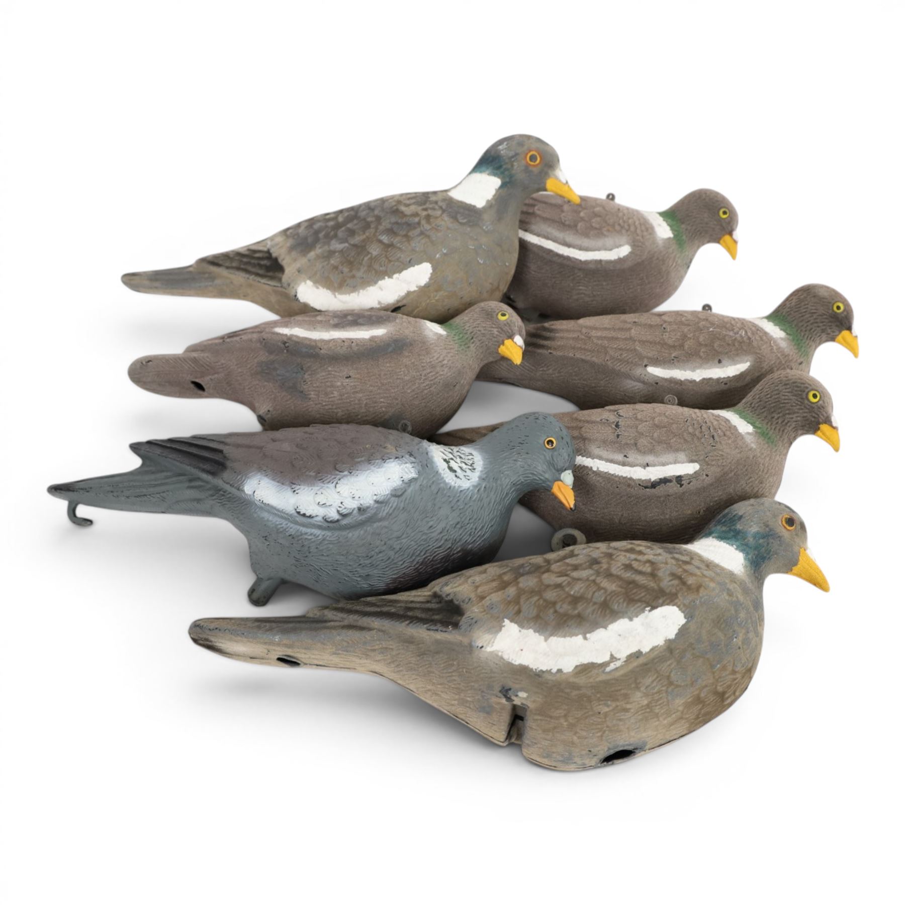 Camouflage bag filled with camouflage netting and Pigeon decoys