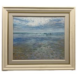 Laurence Dingley (British 1959-): 'Evening Light North Cornwall', oil on canvas signed 49cm x 60cm
